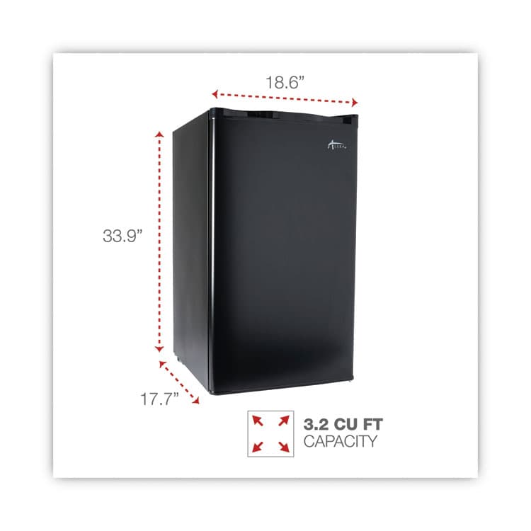 ALERA 3.2 Cu. Ft. Refrigerator with Chiller Compartment, Black (ALERF333B) thumbnail 2
