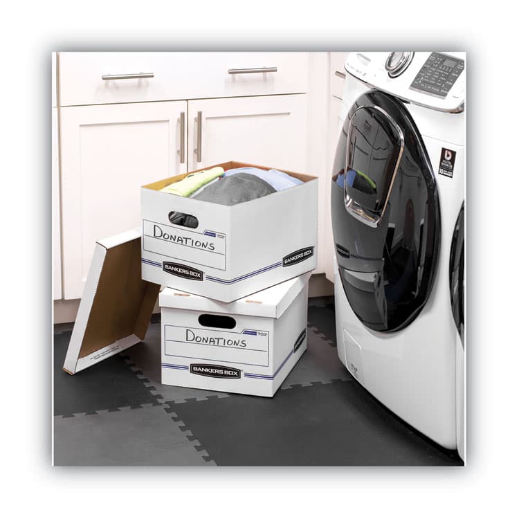 FELLOWES MFG. CO. STOR/FILE Basic-Duty Storage Boxes, Letter/Legal Files, 12.5" x 16.25" x 10.5", Kraft/Green, 12/Carton (FEL1277601) thumbnail 4