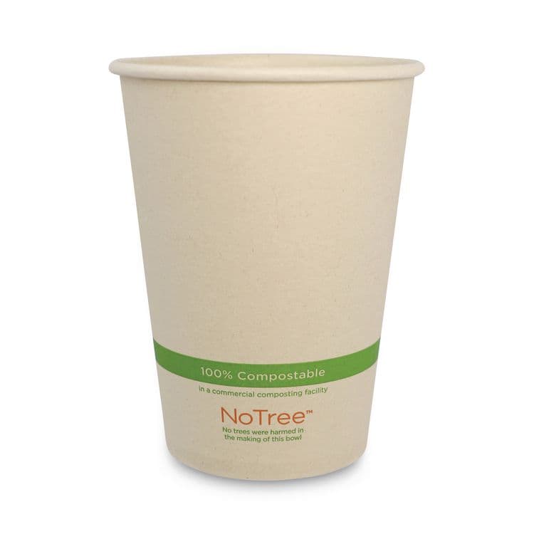 WORLD CENTRIC No Tree Paper Bowls, 32 oz, 4.4" Diameter x 5.8" h, Natural, Sugarcane, 500/Carton (WORBOSU32)