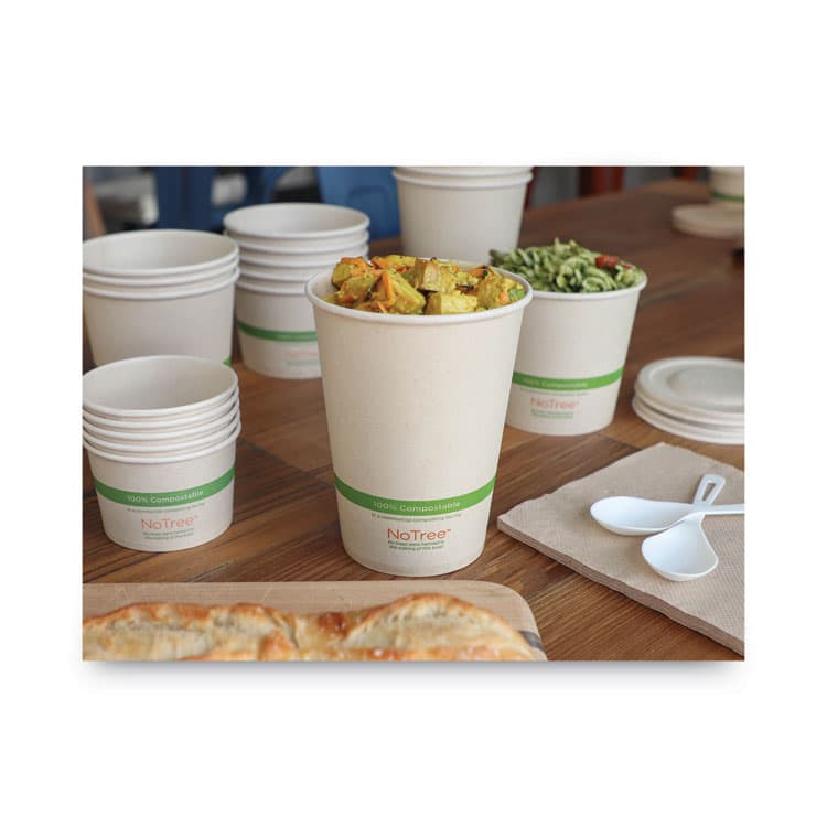 WORLD CENTRIC No Tree Paper Bowls, 32 oz, 4.4" Diameter x 5.8" h, Natural, Sugarcane, 500/Carton (WORBOSU32) thumbnail 2