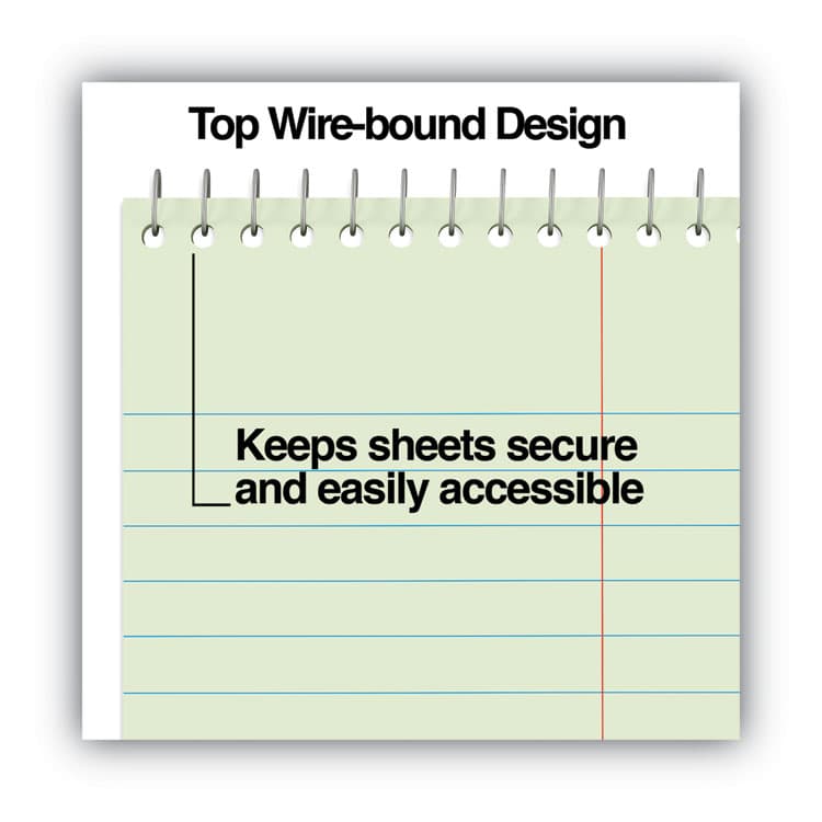 UNIVERSAL OFFICE PRODUCTS Steno Pads, Red Cover, Gregg Rule, (80) Green-Tint 6 x 9 Sheets (UNV86920) thumbnail 3