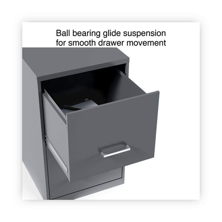 ALERA Soho Vertical File Cabinet, 2 Drawers: File/File, Letter, Charcoal, 14" x 18" x 24.1" (ALESVF1824CH) thumbnail 3
