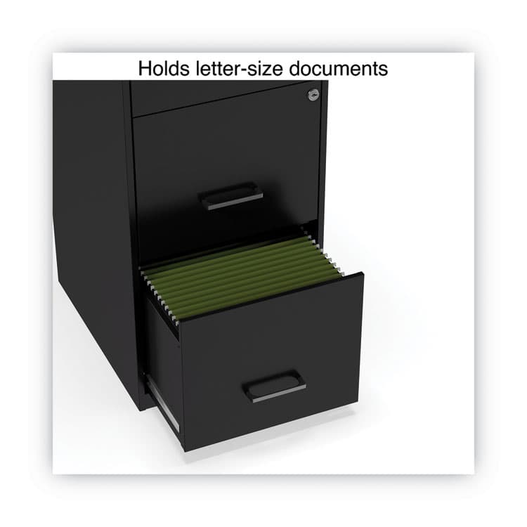 ALERA Soho Vertical File Cabinet, 3 Drawers: File/File/File, Letter, Black, 14" x 18" x 34.9" (ALESVF1835BL) thumbnail 3