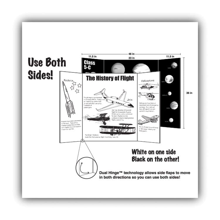 GEOGRAPHICS Two Cool Tri-Fold Poster Board, 36 x 48, Black/White, 6/Carton (GEO27135) thumbnail 4