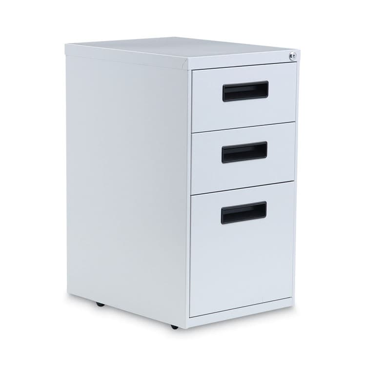 ALERA File Pedestal, Left or Right, 3-Drawers: Box/Box/File, Legal/Letter, Light Gray, 14.96" x 19.29" x 27.75" (ALEPABBFLG)