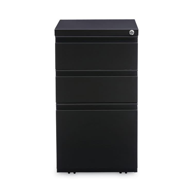 ALERA File Pedestal with Full-Length Pull, Left or Right, 3-Drawers: Box/Box/File, Legal/Letter, Black, 14.96" x 19.29" x 27.75" (ALEPBBBFBL) thumbnail 2