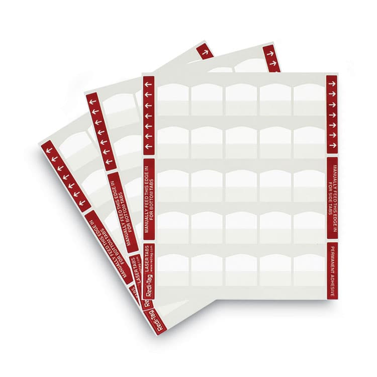 REDI-TAG CORPORATION Laser Printable Index Tabs, 1/5-Cut, White, 1.13" Wide, 100/Pack (RTG33117) thumbnail 3
