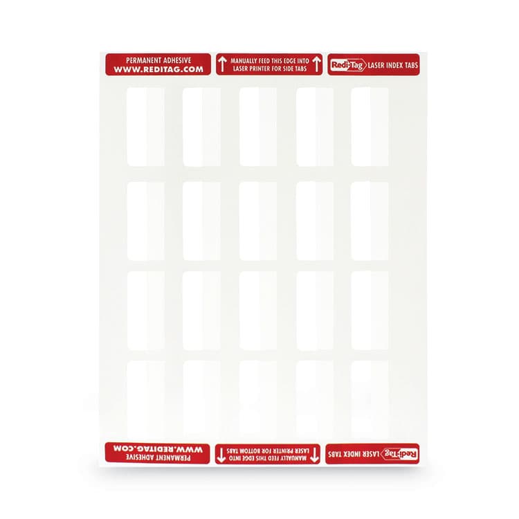REDI-TAG CORPORATION Laser Printable Index Tabs, 1/5-Cut, White, 2" Wide, 300/Pack (RTG39170) thumbnail 4