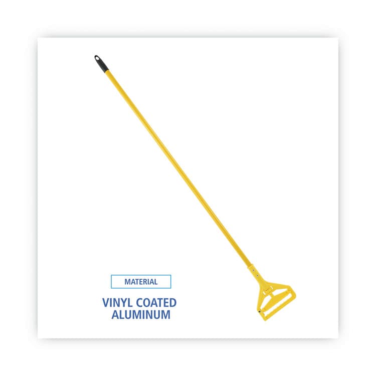 BOARDWALK Quick Change Side-Latch Plastic Mop Head Handle, 60", Yellow (BWK620) thumbnail 3