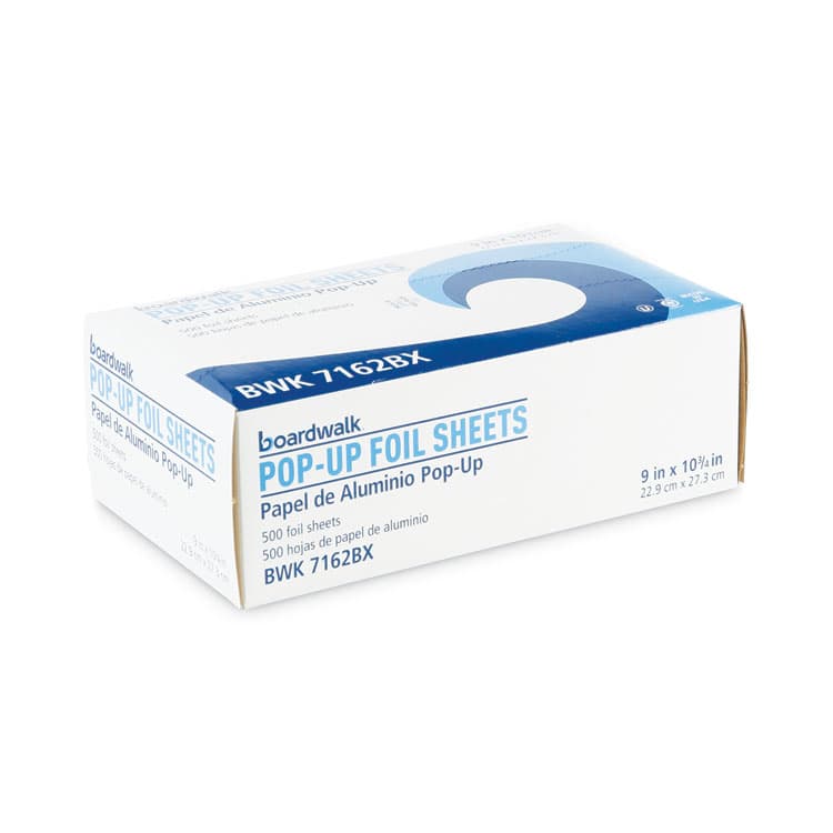 BOARDWALK Standard Aluminum Foil Pop-Up Sheets, 63 Gauge, 9 x 10.75, 500/Box, 6 Boxes/Carton (BWK7162) thumbnail 2