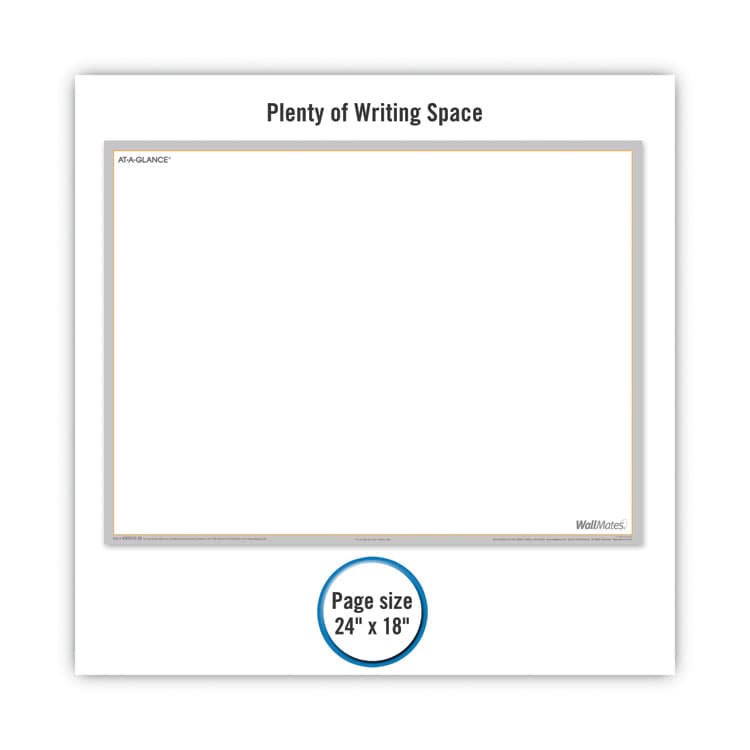 AT-A-GLANCE WallMates Self-Adhesive Dry Erase Writing/Planning Surface, 36 x 24, White/Gray/Orange Sheets, Undated (AAGAW601028) thumbnail 4