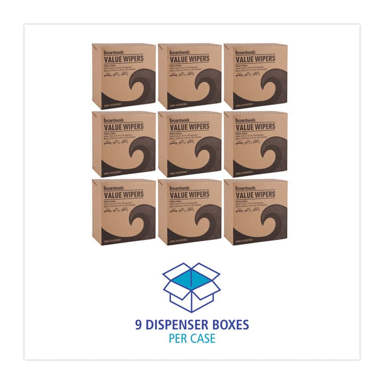 BOARDWALK DRC Wipers, 9.33 x 16.5, White, 100 Dispenser Packs, 9 Dispenser Packs/Carton (BWKV030IDW2) thumbnail 4