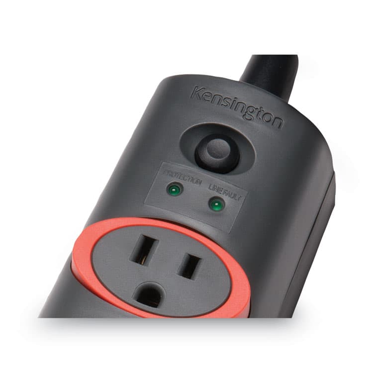 ACCO BRANDS, . SmartSockets Color-Coded Strip Surge Protector, 6 AC Outlets, 6 ft Cord, 670 J, Gray (KMW62146) thumbnail 4