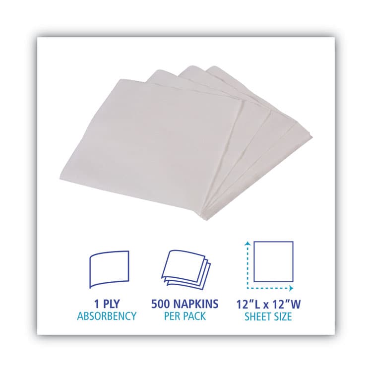 BOARDWALK 1/4-Fold Lunch Napkins, 1-Ply, 11.8 x 11.2, White, 6,000/Carton (BWK8310W) thumbnail 3
