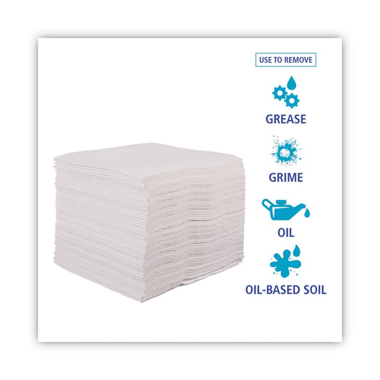 BOARDWALK DRC Wipers, 12 x 13, White, 90 Bag, 12 Bags/Carton (BWKV030QPW) thumbnail 3