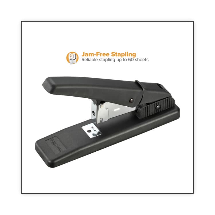 STANLEY BOSTITCH Stanley NoJam Desktop Heavy-Duty Stapler, 60-Sheet Capacity, Black (BOS03201) thumbnail 2