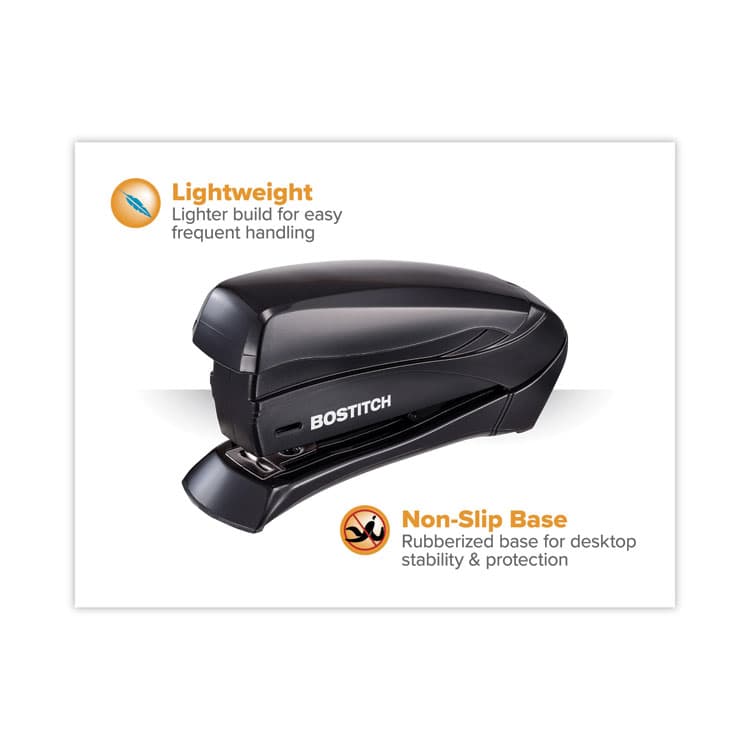 STANLEY BOSTITCH Inspire Spring-Powered Half-Strip Compact Stapler, 15-Sheet Capacity, Black (ACI1493) thumbnail 2