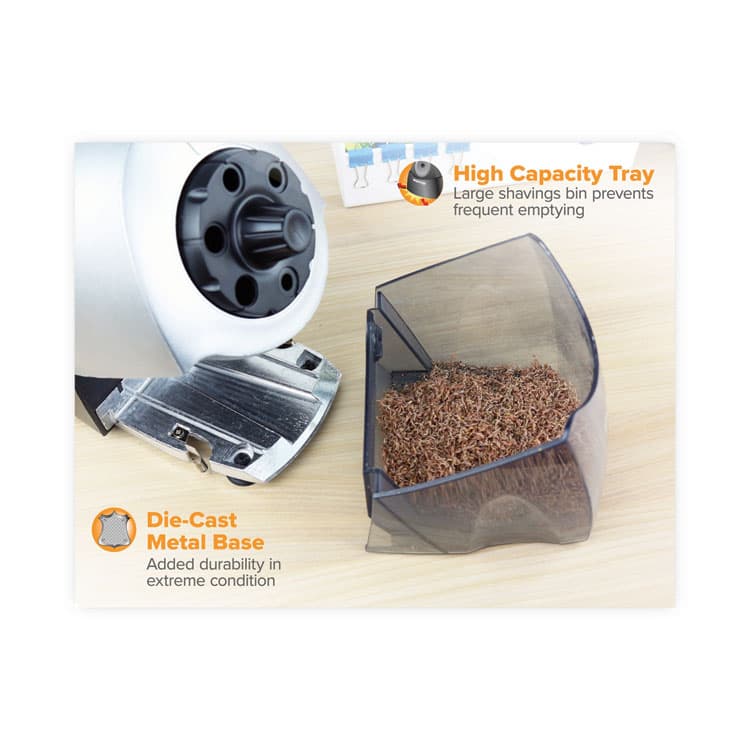 STANLEY BOSTITCH Super Pro 6 Commercial Electric Pencil Sharpener, AC-Powered, 6.13 x 10.69 x 9, Gray/Black (BOSEPS12HC) thumbnail 3