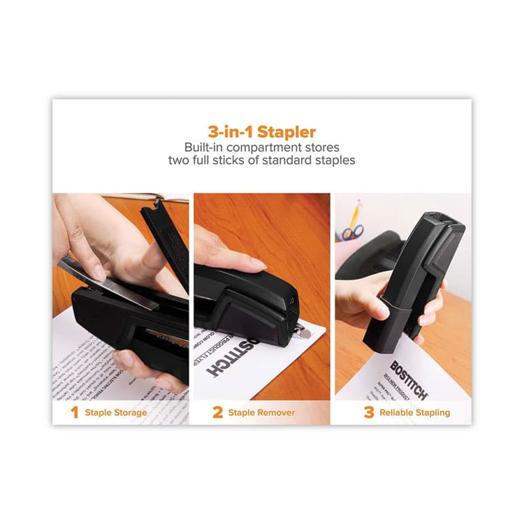 STANLEY BOSTITCH Epic Stapler, 25-Sheet Capacity, Black (BOSB777BLK) thumbnail 2