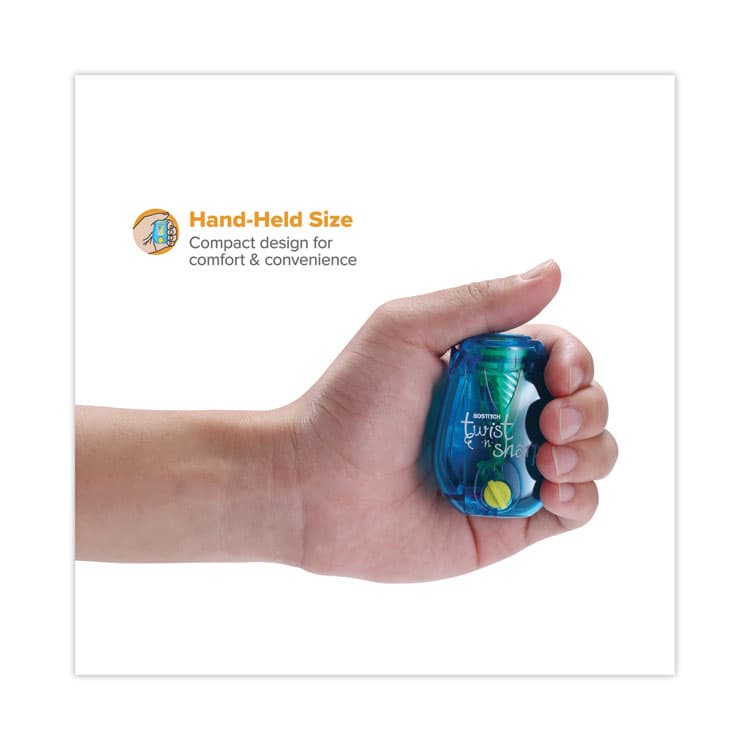 STANLEY BOSTITCH Twist-n-Sharp Pencil Sharpener, One-Hole, 3.5 x 1.25 x 5.5, Randomly Assorted Colors, 6/Pack (BOSPS1ADJPK) thumbnail 4