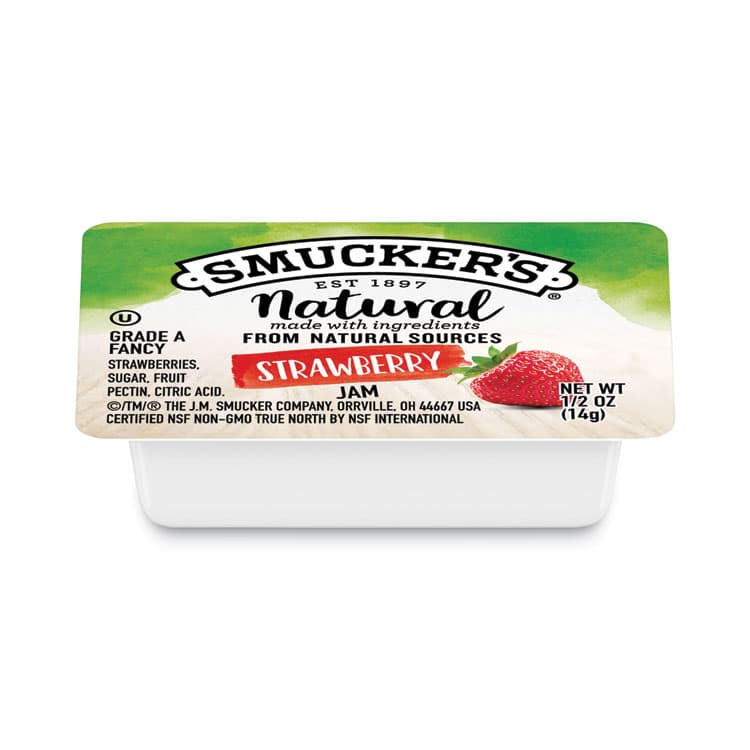 J.M. SMUCKER CO. Smuckers 1/2 Ounce Natural Jam, 0.5 oz Container, Strawberry, 200/Carton (SMU8201)