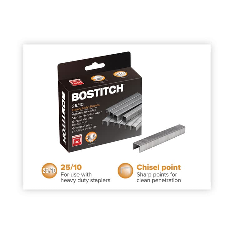 STANLEY BOSTITCH Premium High-Capacity Staples, 0.38" Leg, 0.5" Crown, Steel, 3,000/Box (ACI1962) thumbnail 3