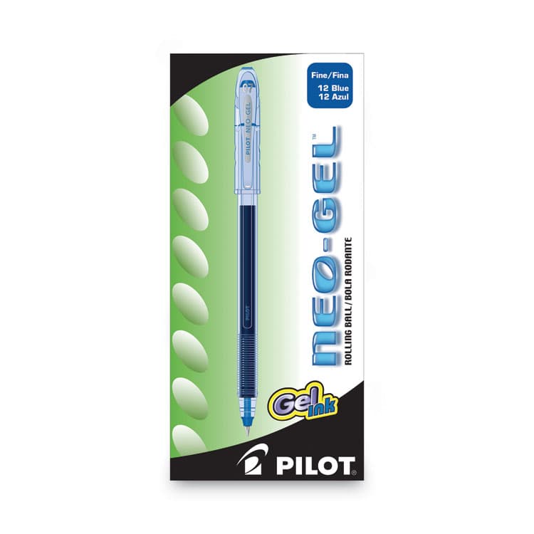 PILOT CORP. OF AMERICA Neo-Gel Gel Pen, Stick, Fine 0.7 mm, Blue Ink, Translucent Blue Barrel, Dozen (PIL14002) thumbnail 2