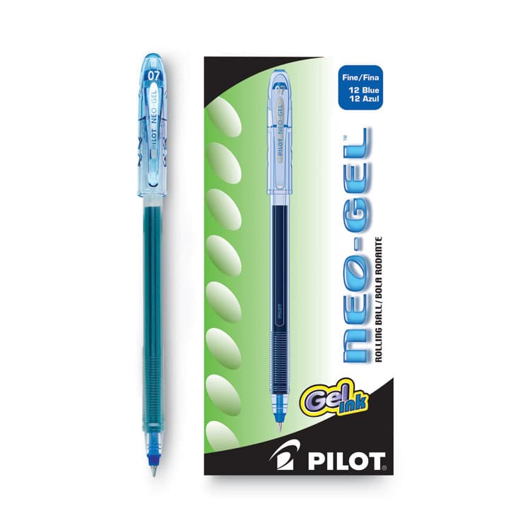 PILOT CORP. OF AMERICA Neo-Gel Gel Pen, Stick, Fine 0.7 mm, Blue Ink, Translucent Blue Barrel, Dozen (PIL14002) thumbnail 4