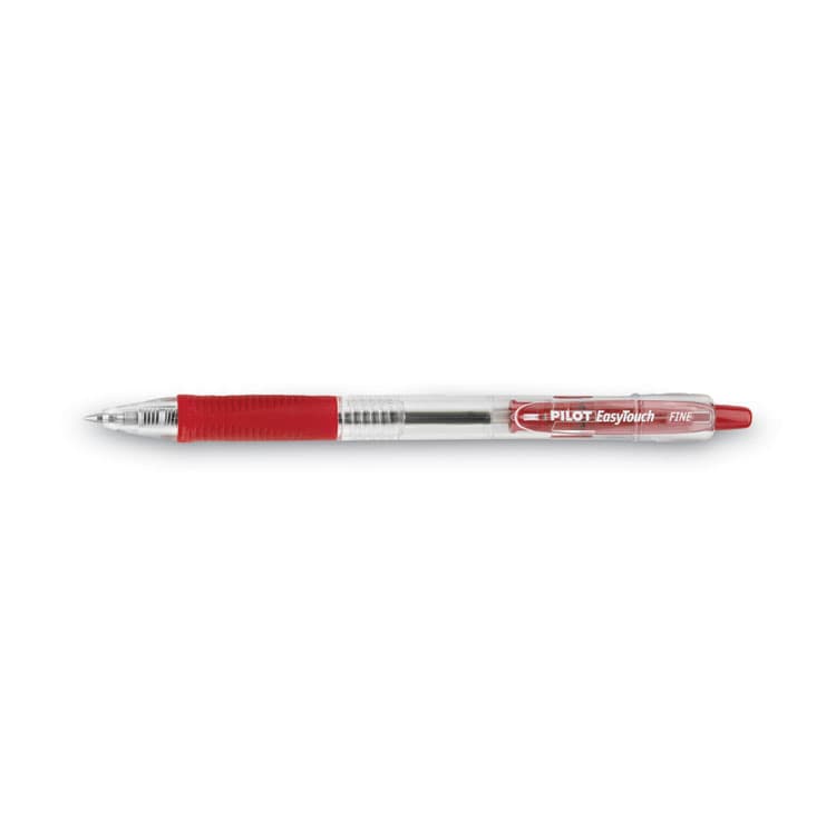 PILOT CORP. OF AMERICA EasyTouch Ballpoint Pen, Retractable, Fine 0.7 mm, Red Ink, Clear Barrel, Dozen (PIL32212) thumbnail 3