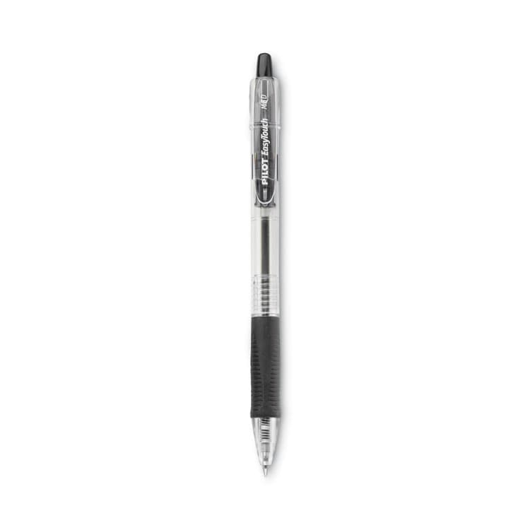 PILOT CORP. OF AMERICA EasyTouch Ballpoint Pen, Retractable, Medium 1 mm, Black Ink, Clear Barrel, Dozen (PIL32220)