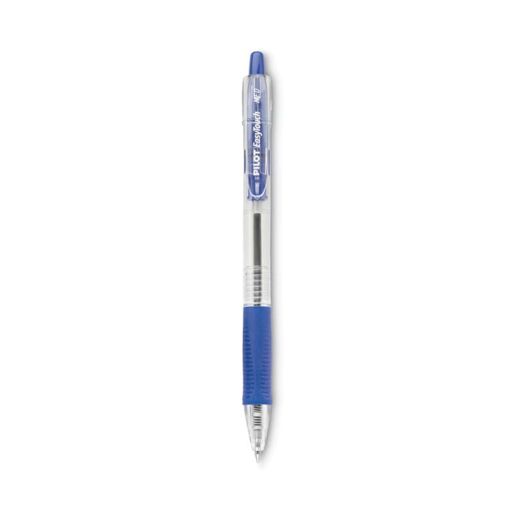 PILOT CORP. OF AMERICA EasyTouch Ballpoint Pen, Retractable, Medium 1 mm, Blue Ink, Clear Barrel, Dozen (PIL32221)