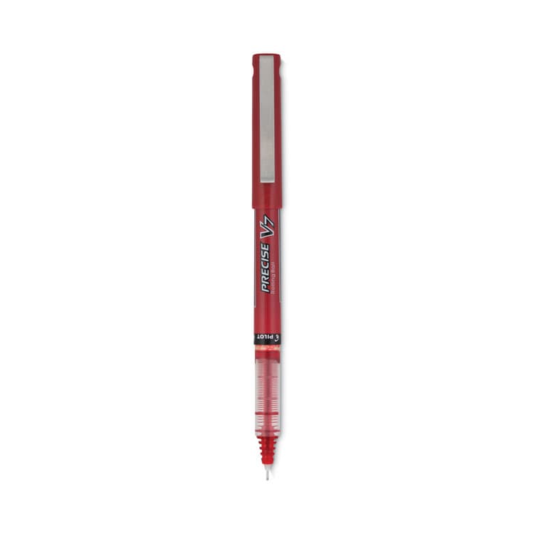 PILOT CORP. OF AMERICA Precise V7 Rollerball Pen, Stick, Fine 0.7 mm, Red Ink, Red/Clear Barrel, Dozen (PIL35352)