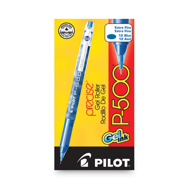 PILOT CORP. OF AMERICA Precise P-500 Gel Pen, Stick, Extra-Fine 0.5 mm, Blue Ink, Blue Barrel, Dozen (PIL38601) thumbnail 2