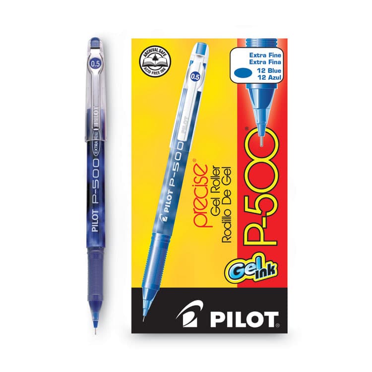 PILOT CORP. OF AMERICA Precise P-500 Gel Pen, Stick, Extra-Fine 0.5 mm, Blue Ink, Blue Barrel, Dozen (PIL38601) thumbnail 4