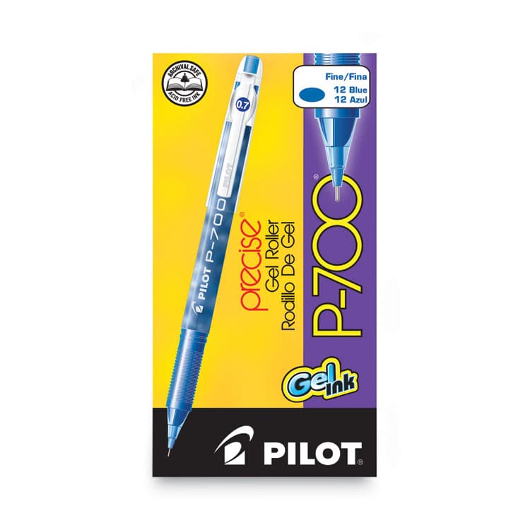 PILOT CORP. OF AMERICA Precise P-700 Gel Pen, Stick, Fine 0.7 mm, Blue Ink, Blue Barrel, Dozen (PIL38611) thumbnail 2