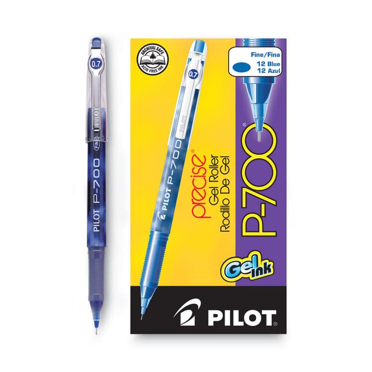 PILOT CORP. OF AMERICA Precise P-700 Gel Pen, Stick, Fine 0.7 mm, Blue Ink, Blue Barrel, Dozen (PIL38611) thumbnail 4