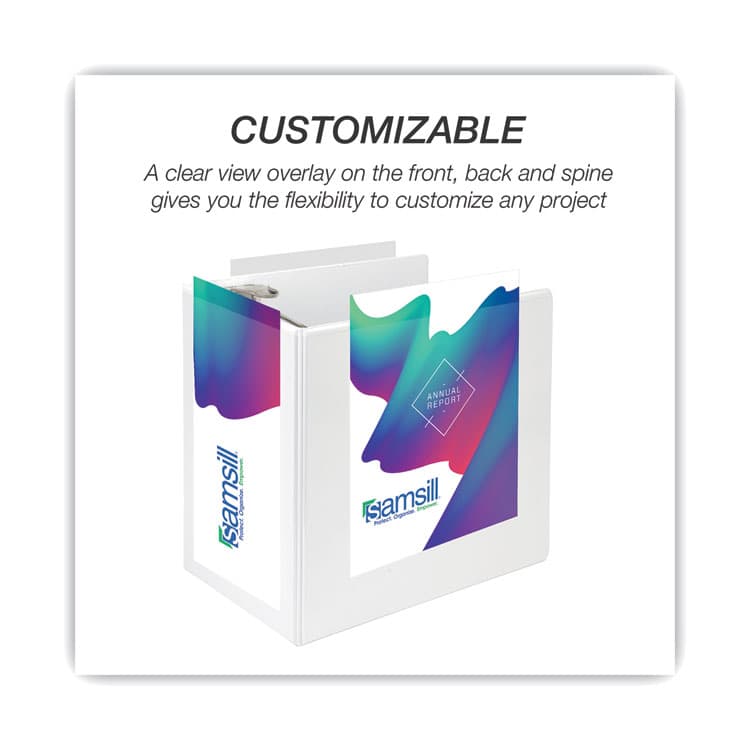 SAMSILL CORPORATION Nonstick D-Ring View Binder, 3 Rings, 6" Capacity, 11 x 8.5, White (SAM16427) thumbnail 4