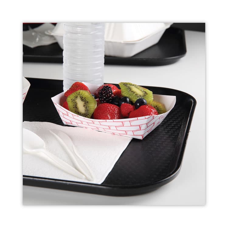 BOARDWALK Paper Food Baskets, 2 lb Capacity, Red/White, 1,000/Carton (BWK30LAG200) thumbnail 4