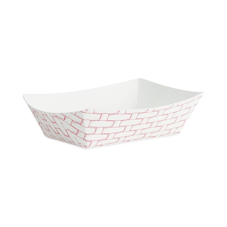 BOARDWALK Paper Food Baskets, 0.5 lb Capacity, Red/White, 1,000/Carton (BWK30LAG050) thumbnail 2