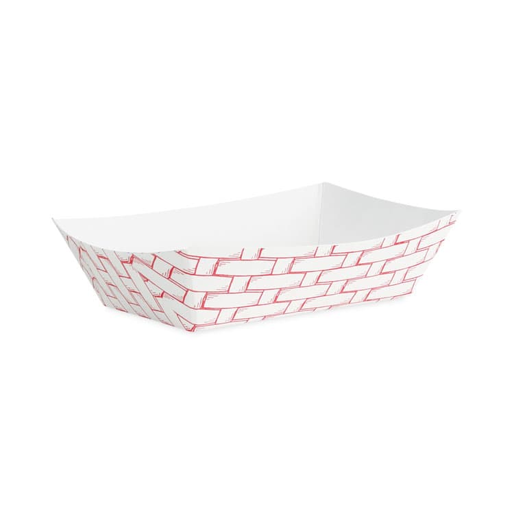 BOARDWALK Paper Food Baskets, 0.25 lb Capacity, 2.69 x 4 x 1.05, Red/White, 1,000/Carton (BWK30LAG025) thumbnail 2
