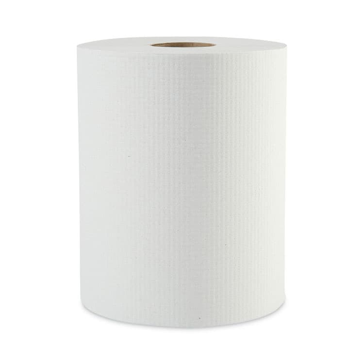 BOARDWALK Hardwound Paper Towels, 1-Ply, 8" x 600 ft, White, 2" Core, 12 Rolls/Carton (BWK6261B)