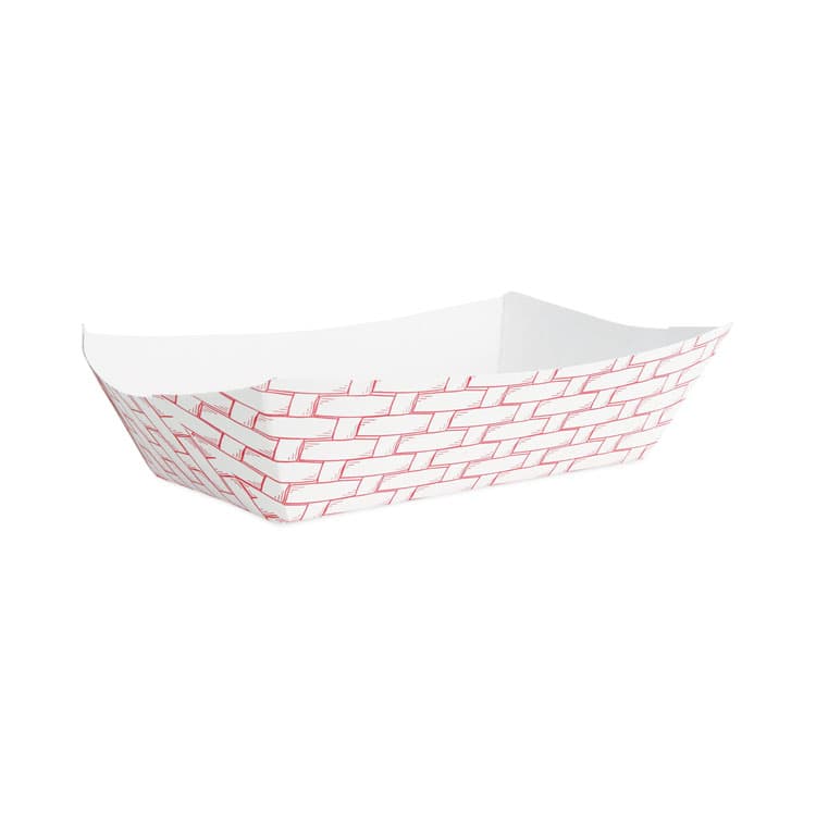 BOARDWALK Paper Food Baskets, 5 lb Capacity, Red/White, 500/Carton (BWK30LAG500) thumbnail 3