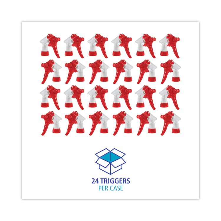 BOARDWALK General Purpose Trigger Sprayer, 9.25" Tube, Fits 32 oz Bottles, Red/White, 24/Carton (BWK09229) thumbnail 4