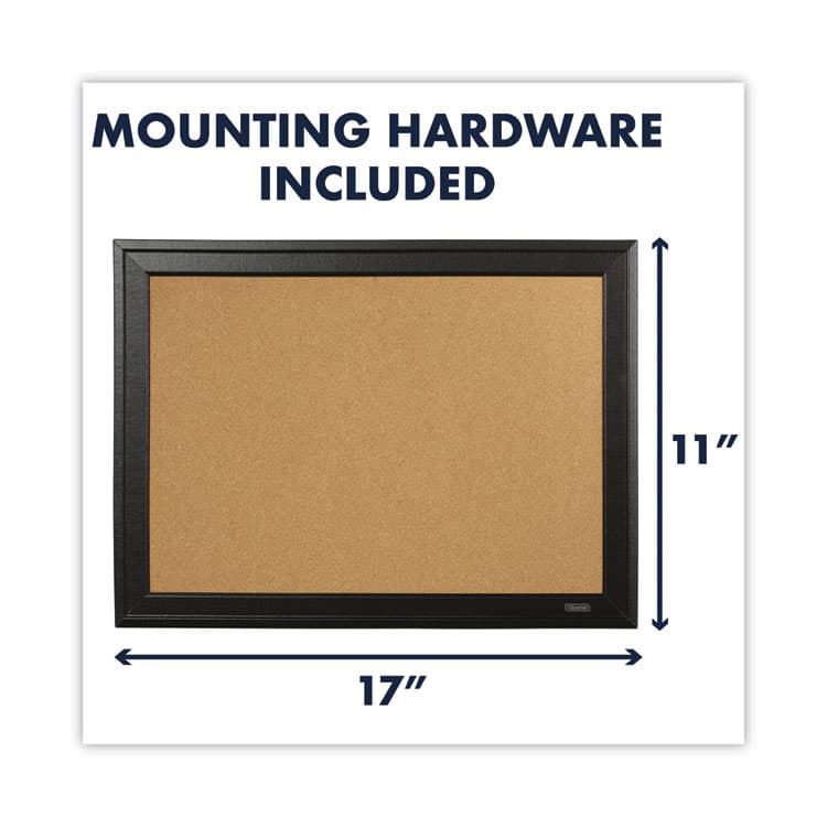 QUARTET MFG. Cork Bulletin Board with Black Frame, 17" x 11", Tan Surface, Black Fiberboard (MDF) Frame (QRT79279) thumbnail 4