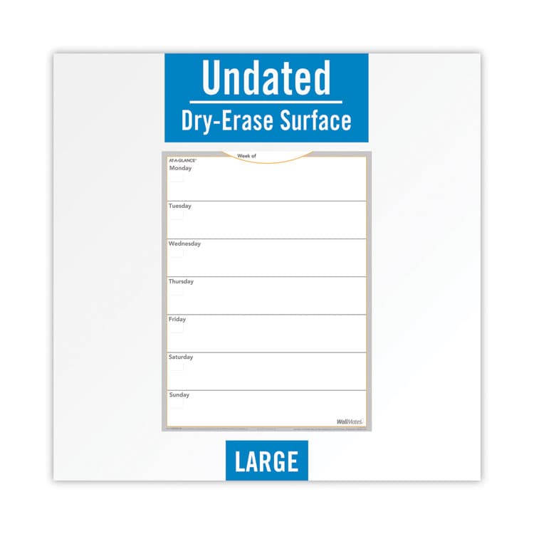 AT-A-GLANCE WallMates Self-Adhesive Dry Erase Weekly Planning Surfaces, 18 x 24, White/Gray/Orange Sheets, Undated (AAGAW503028) thumbnail 4