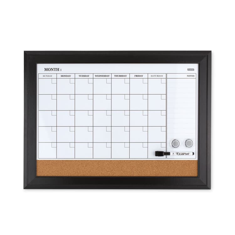 QUARTET MFG. Home Decor Magnetic Dry Erase Board, Monthly Planning/Scheduling Calendar, 23" x 17", Tan/White Surface, Espresso Wood Frame (QRT79275) thumbnail 2