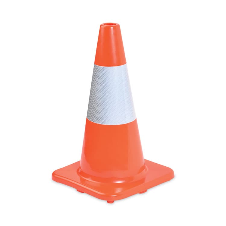 TATCO Traffic Cone, 10 x 10 x 18, Orange/Silver (TCO25500) thumbnail 4