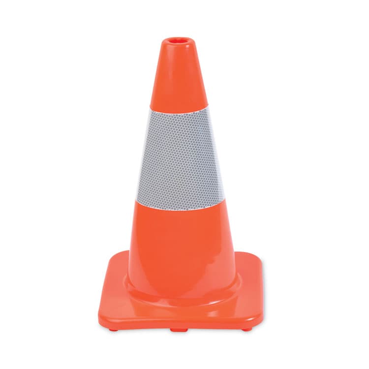 TATCO Traffic Cone, 10 x 10 x 18, Orange/Silver (TCO25500) thumbnail 3