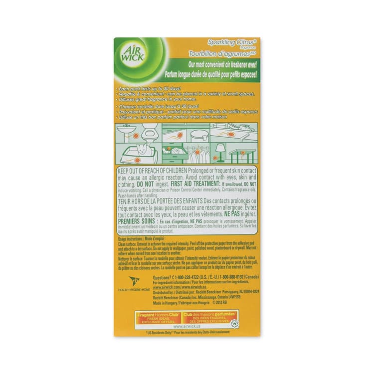 RECKITT BENCKISER Stick Ups Air Freshener, 2.1 oz, Sparkling Citrus, 12/Carton (RAC85826CT) thumbnail 2