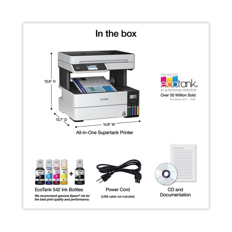 EPSON AMERICA, . EcoTank Pro ET-5170 All-in-One Supertank Printer, Copy/Fax/Print/Scan (EPSC11CJ88201) thumbnail 3
